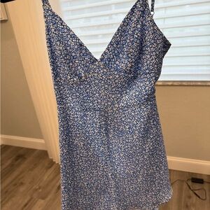 Princess Polly Blue Floral Slip Mini Romper
